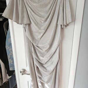 Elegant Silver Evening Dress